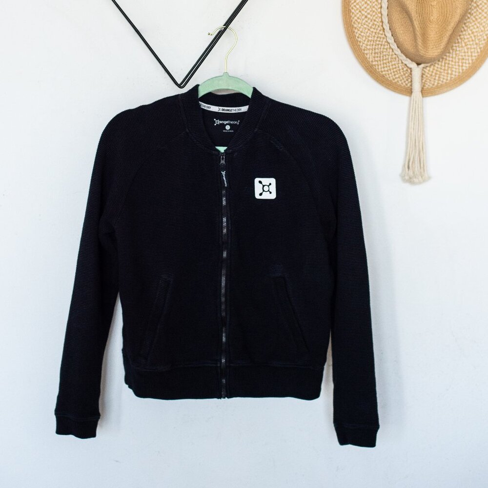 Orangetheory OTF // Black Ribbed Zip-Up Sweatshirt